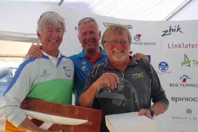 Eddie Warden Owen's RORC team of Ossie Stewart and John Greenwood, was top Corinthian Team for the Etchells Open European Championship ©  Louay Habib